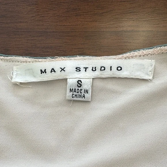 Max Studio Lace Embroidered A-Line Dress – Beige & Teal Floral Size S - Picture 4 of 14